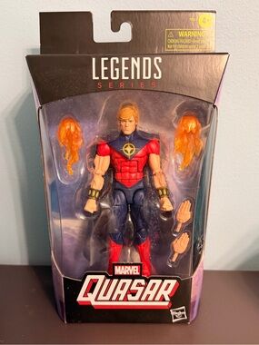 Marvel Legends Quasar Figure Packaging - Red, Blue & Gold Artwork